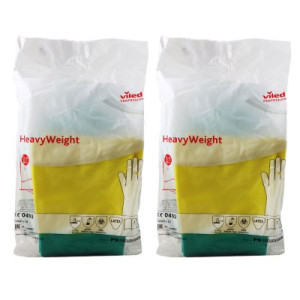 Vileda Heavy Weight Der Rohbuste Naturlatex Handschuh 2 x Gelb Grün Größe M