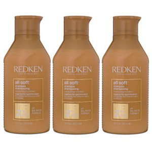 Redken All Soft 3 x 300 ml Shampoo für gute Kämmbarkeit & Glanz