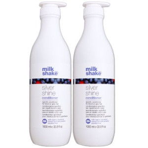 Milk Shake Silver Shine Conditioner 2 x 1000 ml für blondes und graues Haar Silberspülung