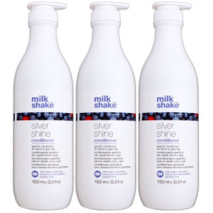 Milk Shake Silver Shine Conditioner 3 x 1000 ml für blondes und graues Haar Silberspülung