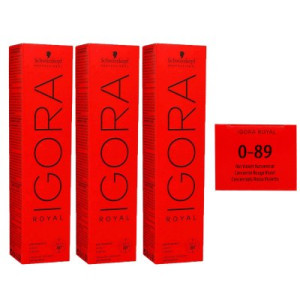 Schwarzkopf Igora Royal 3 x 60 ml 0-89 rot violett Haarfarbe Cremefarbe