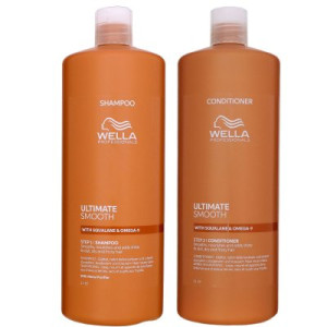 Wella Ultimate Smooth Shampoo 1000 ml & Conditioner 1000 ml