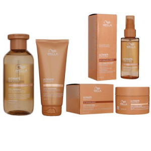 Wella Ultimate Smooth Shampoo 250 ml & Conditioner 200 ml & Maske 150 ml & Oil Serum 100 ml