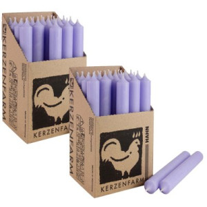 2 x 25 Stabkerzen Flieder 180 x 22 mm Kerzenfarm Kerzen Candle