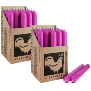 2 x 25 Stabkerzen Fuchsia 180 x 22 mm Kerzenfarm Kerzen Candle