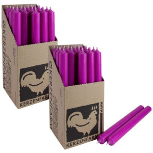 2 x 25 Stabkerzen Fuchsia 250 x 22 mm Kerzenfarm Kerzen Candle