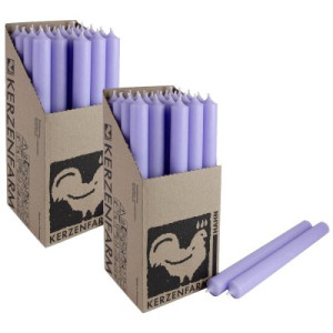 2 x 25 Stabkerzen Flieder 250 x 22 mm Kerzenfarm Kerzen Candle