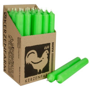 25 Stabkerzen Neon Grün - Neon Green 180 x 22 mm Kerzenfarm Kerzen Candle
