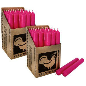 2 x 25 Stabkerzen Neon Pink - Neon Pink 180 x 22 mm Kerzenfarm Kerzen Candle