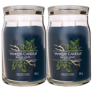 Yankee Candle Signature Bayside Cedar 2 Docht Duftkerze im Glas 2 x 567 g Housewarmer
