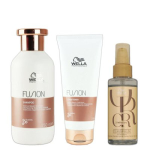 Wella Fusion Intense Repair Shampoo 250 ml & Conditioner 200 ml & Haaroil 100 ml