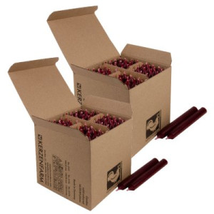 2 x 64 Stabkerzen Dunkelrot - Dark Red 110 x 13 mm Kerzenfarm Kerzen Candle