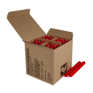 64 Stabkerzen Weihnachtsrot 110 x 13 mm Kerzenfarm Kerzen Candle
