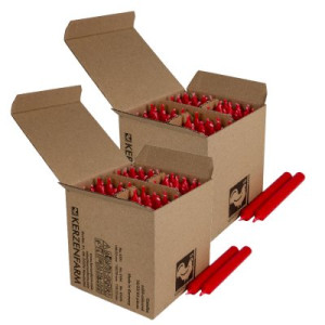 2 x 64 Stabkerzen Weihnachtsrot 110 x 13 mm Kerzenfarm Kerzen Candle