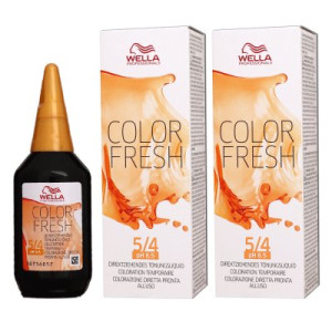 Wella Color Fresh Tönungsliquid 2 x 75 ml 5/4 hellbraun rot