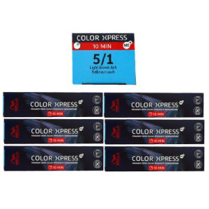 Wella Color Xpress 60 ml 6 x 5/1 hellbraun asch Haarfarbe