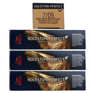 Wella Koleston Perfect Pure Naturals 3 x 60 ml 7/05 mittelblond natur mahagoni