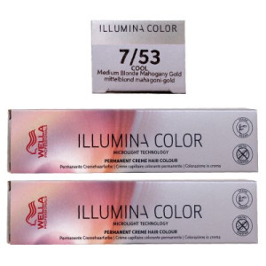Wella Illumina 2 x 60 ml 7/53 mittelblond mahagoni gold