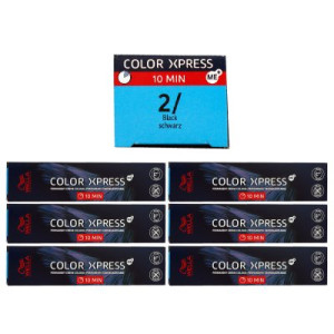 Wella Color Xpress 6 x 60 ml 2/ schwarz Haarfarbe