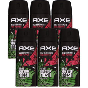 Axe Wild Bergamot & Pink Pepper 6 x 150 ml Deospray Deodorant Deo Spray
