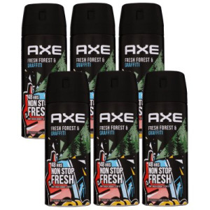 Axe Wild Fresh Forest & Graffiti 6 x 150 ml Deospray Deodorant Deo Spray