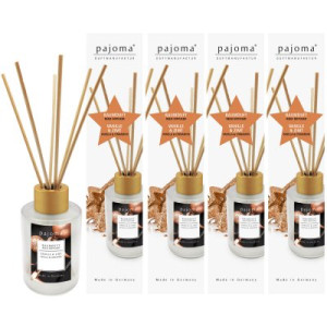 Raumduft Vanille & Zimt 4 x 100 ml Pajoma Raumduftdiffuser Alu-Topper