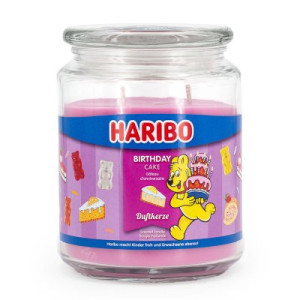 Haribo Birthday Cake 510 g Gummibären Duftkerze im Glas