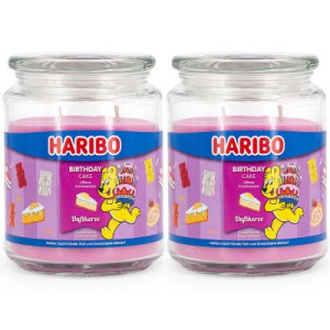 Haribo Birthday Cake 2 x 510 g Gummibären Duftkerze im Glas