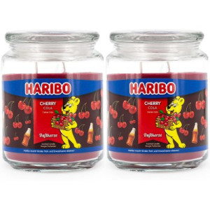 Haribo Cherry Cola 2 x 510 g Gummibären Duftkerze im Glas