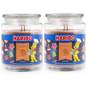 Haribo Christmas Bakery 2 x 510 g Gummibären Duftkerze im Glas