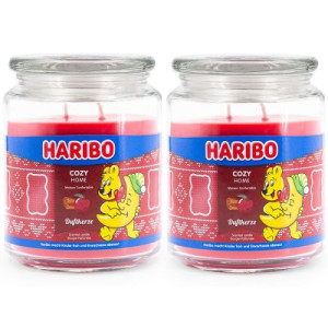 Haribo Cozy Home 2 x 510 g Gummibären Duftkerze im Glas