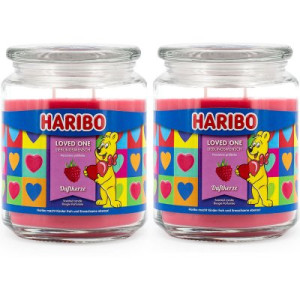 Haribo Loved one 2 x 510 g Gummibären Duftkerze im Glas