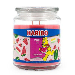 Haribo Melon Mix 510 g Gummibären Duftkerze im Glas