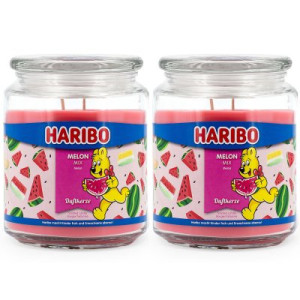 Haribo Melon Mix 2 x 510 g Gummibären Duftkerze im Glas