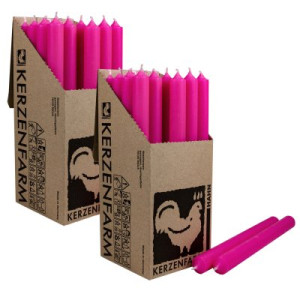 2 x 25 Stabkerzen Neon Pink 250 x 22 mm Kerzenfarm Kerzen Candle