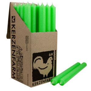 25 Stabkerzen Neon Grün 250 x 22 mm Kerzenfarm Kerzen Candle