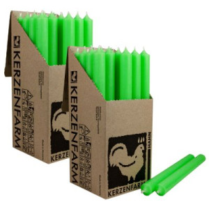 2 x 25 Stabkerzen Neon Grün 250 x 22 mm Kerzenfarm Kerzen Candle