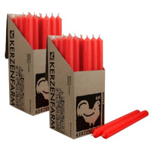 2 x 25 Stabkerzen Neon Orange 250 x 22 mm Kerzenfarm Kerzen Candle