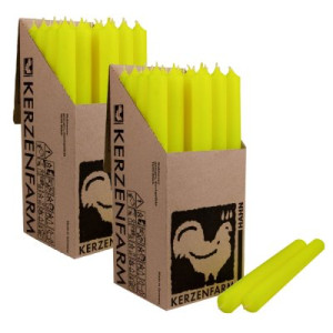 2 x 25 Stabkerzen Neon Gelb 250 x 22 mm Kerzenfarm Kerzen Candle