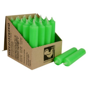 25 Stabkerzen Neon Grün 100 x 22 mm Kerzenfarm Kerzen Candle