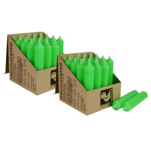 2 x 25 Stabkerzen Neon Grün 100 x 22 mm Kerzenfarm Kerzen Candle