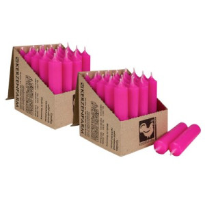2 x 25 Stabkerzen Neon Pink 100 x 22 mm Kerzenfarm Kerzen Candle