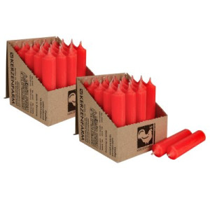2 x 25 Stabkerzen Neon Orange 100 x 22 mm Kerzenfarm Kerzen Candle