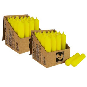 2 x 25 Stabkerzen Neon Gelb 100 x 22 mm Kerzenfarm Kerzen Candle