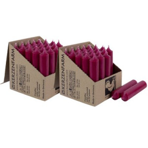 2 x 25 Stabkerzen Himbeerrot 100 x 22 mm Kerzenfarm Kerzen Candle