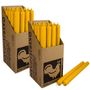 2 x 25 Stabkerzen Currygelb 250 x 22 mm Kerzenfarm Kerzen Candle