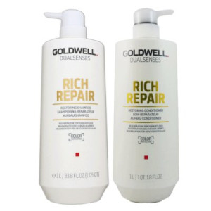 Goldwell Rich Repair 1000 ml Shampoo & 1000 ml Conditioner für strapaziertes Haar