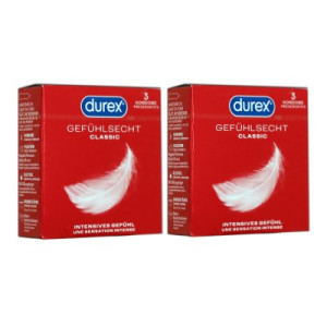 Durex Kondome Classic 2 x 3er Gefühlsecht intensives Gefühl