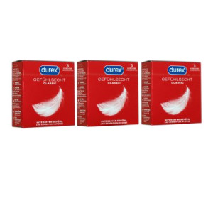 Durex Kondome Classic 3 x 3er Gefühlsecht intensives Gefühl