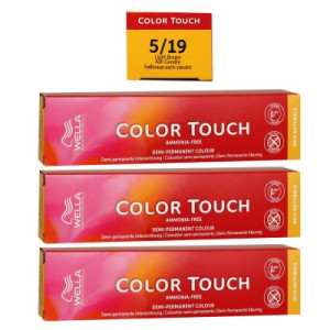 Wella Color Touch Rich Naturals 3 x 60 ml 5/19 hellbraun asch cendre